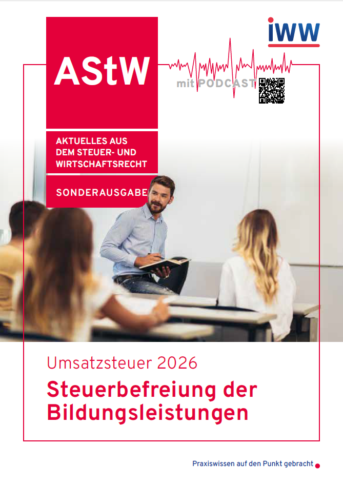 Sonderausgabe „Umsatzsteuer 2026. Steuerbefreiung der Bildungsleistungen“