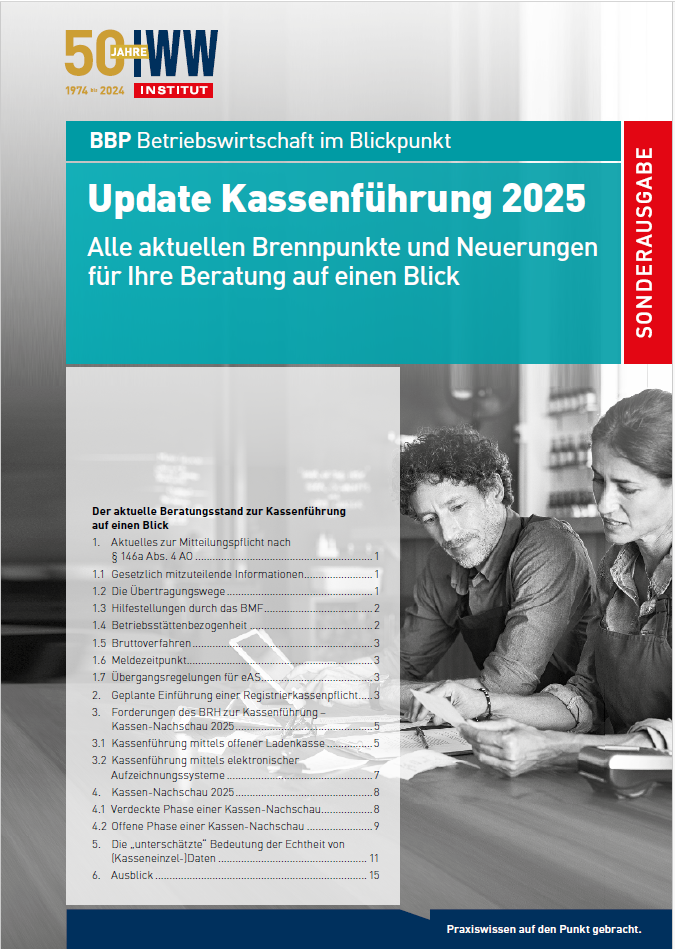 Sonderausgabe Update Kassenführung 2025