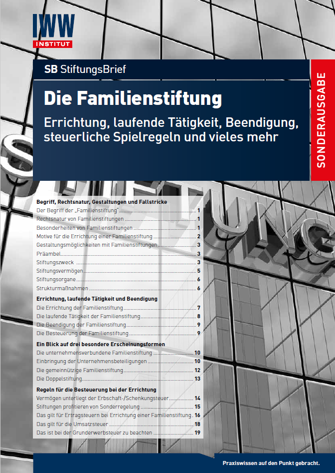SB-Sonderausgabe „Die Familienstiftung“