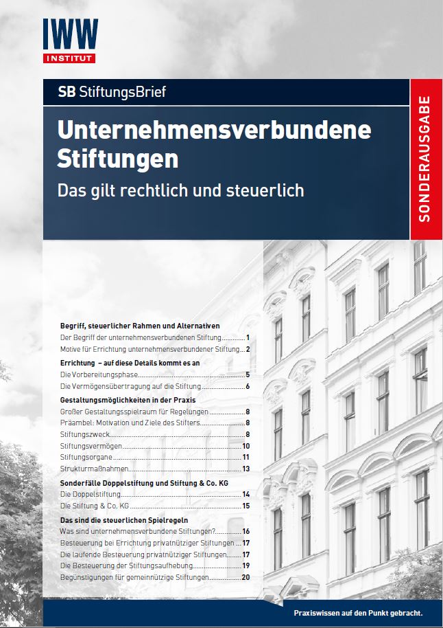 SB-Sonderausgabe „Unternehmensverbundene Stiftungen“